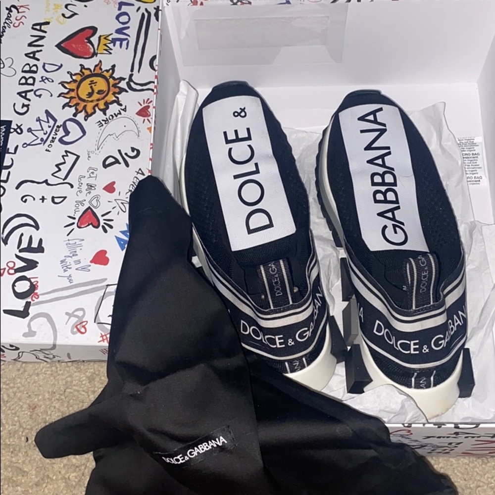 authentic dolce & gabbana sorrento black sneakers